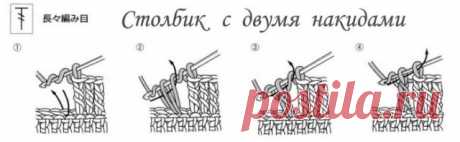 Как вязать столбик крючком: полустолбик, без и с накидом, рельефный, виды