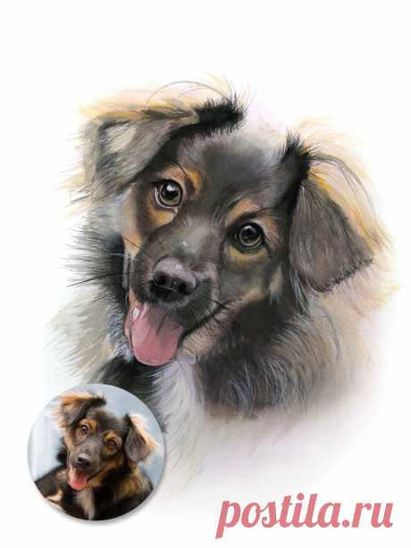 Dog custom portrait PET portrait Watercolor painting Dog | Etsy
