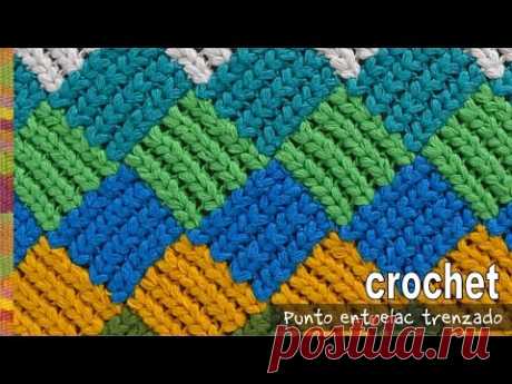 Punto entrelac trenzado (¡con trenzas gorditas!) a crochet / Tejiendo Perú