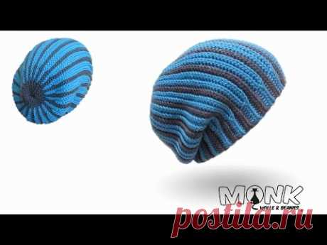 Long Beanie zweifarbig bosnisch häkeln - Mütze häkeln - Kettmaschen häkeln - YouTube