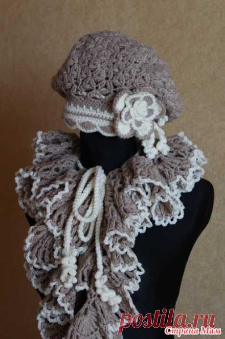 Берет, объёмный шарф и варежки - Вязание - Страна Мам
