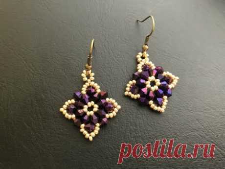 Simple Bicone Beaded Earrings.How to make beaded earrings DIY Earrings