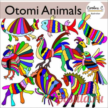 Otomi Animals Clip Art This set contains 20 Mexican Otomi animals. There are 10 black and white and 10 color images. These are the graphics included: armadillobirdbutterflydeerfishgoathorserabbitroosterturkey All graphics come in color and black and white, they have a transparent background, they are .png files and have ...