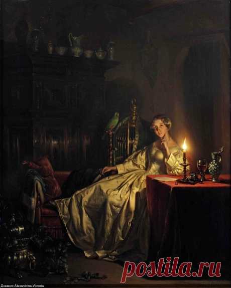 Petrus van Schendel (Dutch/Belgian, 1806-1870)... Гори, свеча – душе с тобой спокойно, Нас видит Бог, он с нами, здесь, в ночи.