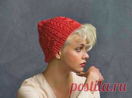 Молодёжная шапка спицами для девушки | Вязание Шапок - Модные и Новые Модели