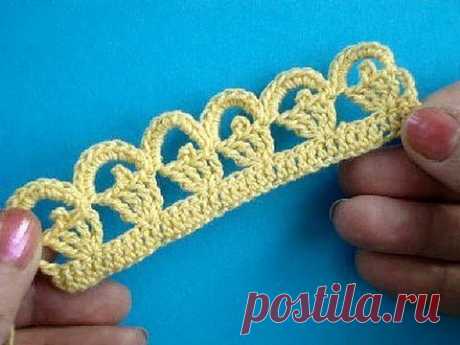 Вязание крючком Урок 275 Кайма Crochet lace - Яндекс.Видео