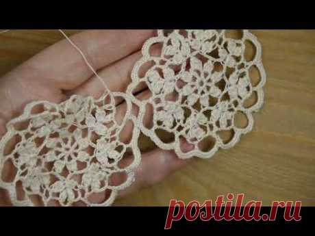 Ажурный мотив крючком под старинное кружево Vintage lace