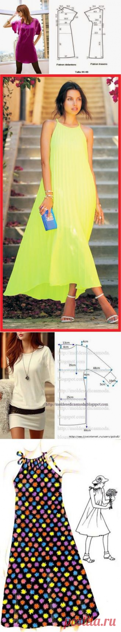 Простые модели для летнего платья с выкройками — Рукоделие
