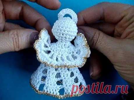 ▶ Christmas angel Рождественский ангел Crochet pattern - вязание крючком - YouTube