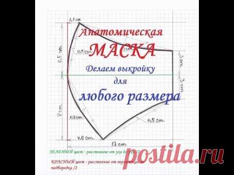 Анатомическая маска. Выкройка для ЛЮБОГО размера.