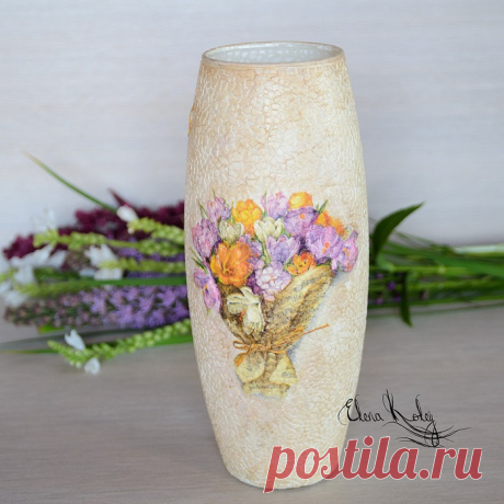 Декорируем вазу «Крокусы» - Ярмарка Мастеров - ручная работа, handmade