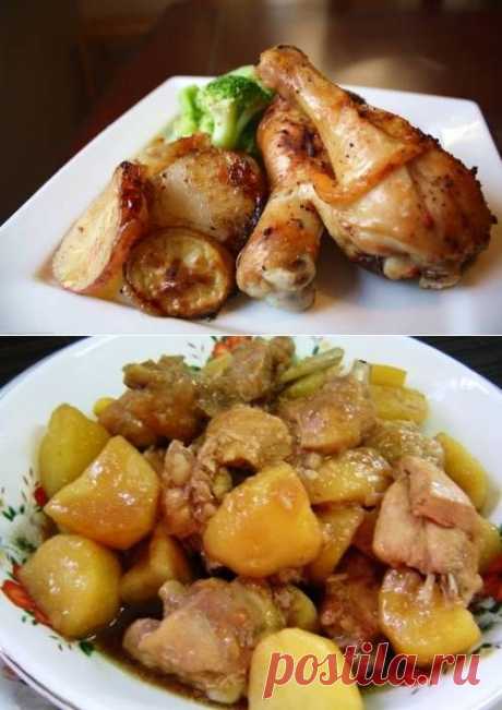 Курица с картошкой в мультиварке - рецепт с фото пошагово / Простые рецепты