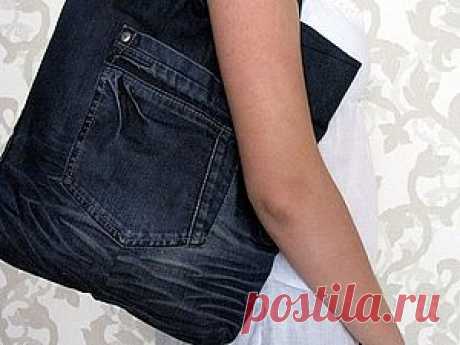 Хозяйственная сумка из джинсов - Ярмарка Мастеров - ручная работа, handmade