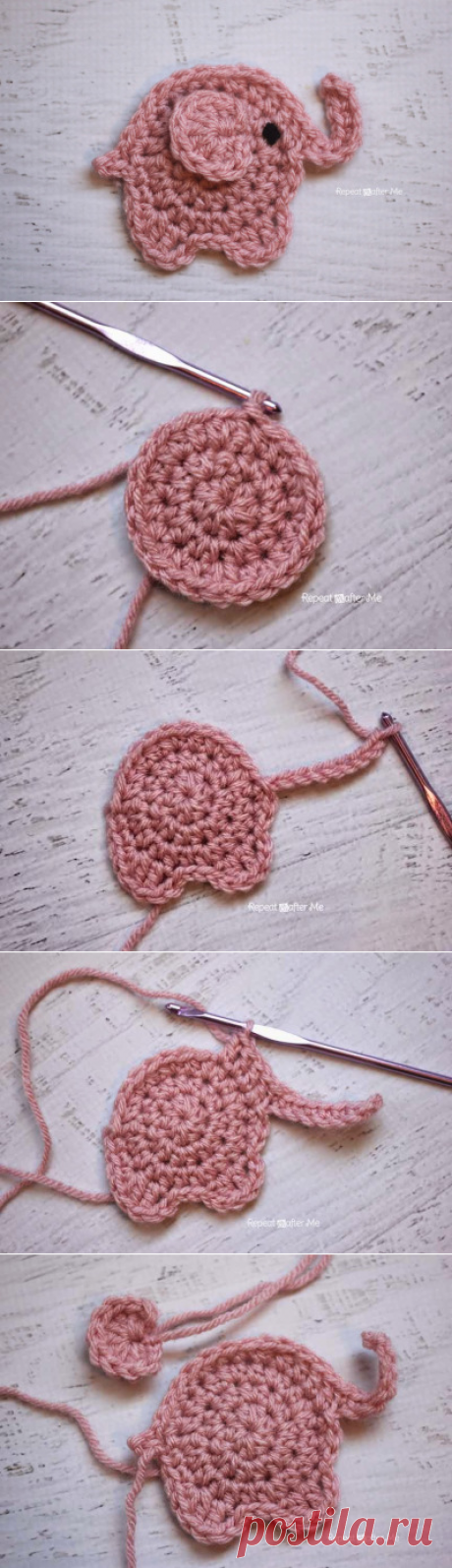 E is for Elephant: Crochet Elephant Applique - Repeat Crafter Me