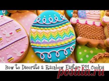 How to Decorate a Rainbow Easter Egg Cookie