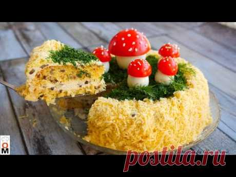 Закусочный  ТОРТ с грибами и сыром | Mushroom cake recipe