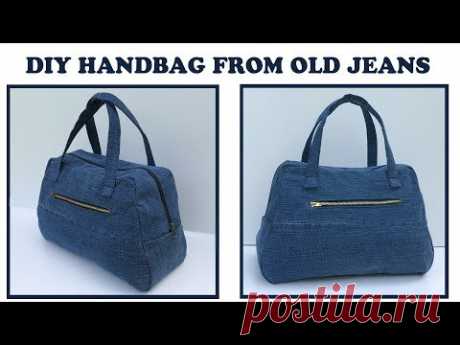 DIY JEANS PURSE BAG ZIPPER HANDBAG FROM OLD JEANS/BOLSA DIY/COUDRE UN SAC/Bolsa de bricolaje