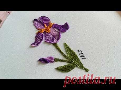 Flower Embroidery: iris flowers | Вышивка: цветы  Ирис