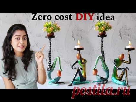 UNIQUE & Easy DIY Candle Holders + Planter Stand ideas | Zero cost DIY home decor ideas