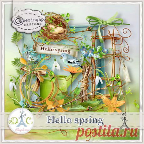 Весенний мини-скрап-набор &quot;Hello Spring&quot;