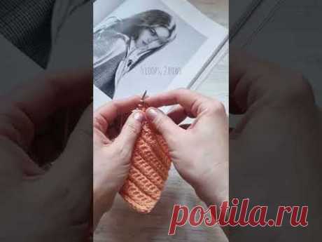 Фактурная 3D резинка спицами.🧶knitting pattern.