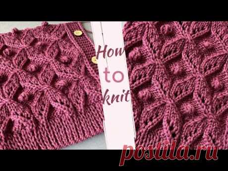 🌺 Пурпурные Цветы: Вяжем Красивый Узор для Кардигана / 🌸 Floral Inspiration: New Knitting Stitch