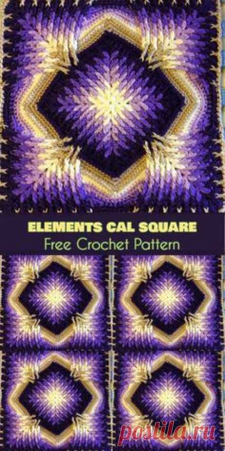Elements Cal Square for Blankets, Afghans, Pillows, Centrepieces [Free Crochet Pattern]