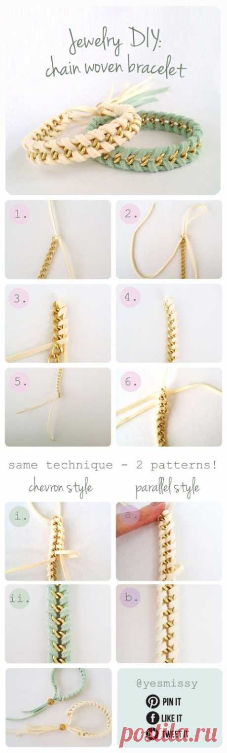 Jewelry DIY: Suede &amp; Chain Woven Bracelet (Part 3)