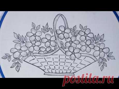 Eye catching basket embroidery design, Hand embroidery, Dimensional basket embroidery