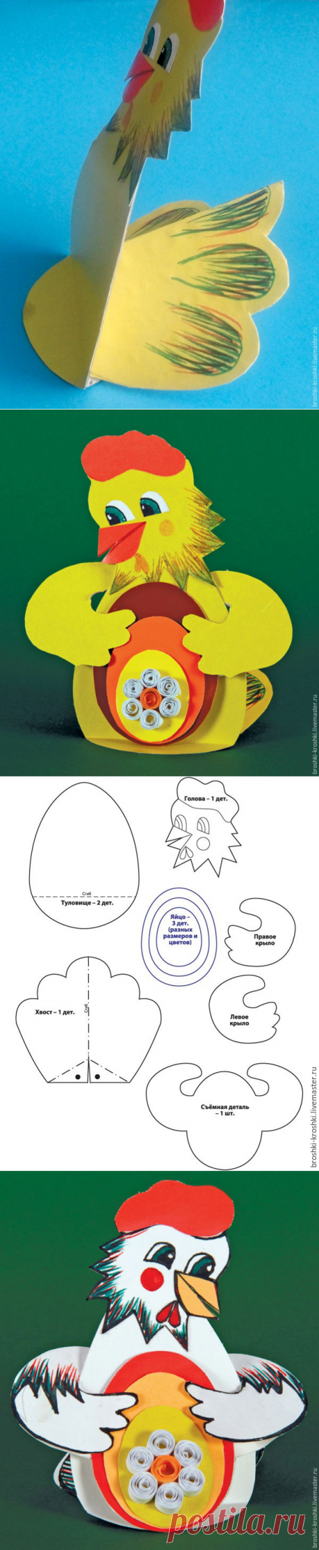 Поделки к Пасхе. Мастерим с детьми пасхальный сувенир-курочку из картона - Цветы жизни