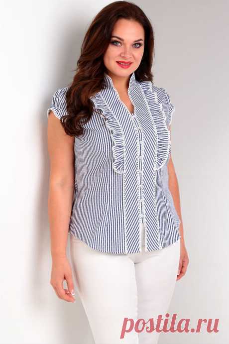 Блузка Таир-Гранд 62179-2 сине-белый - Женская одежда