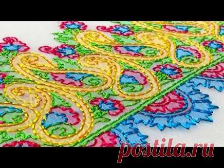 Hand Embroidery Chikankari Stitch By Miss Anjiara Begum,Lucknow Chikan Embroidery Border Design