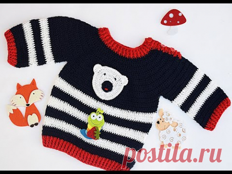 Jersey Marinero Majovel  a crochet muy fácil y rápido #crochet #ganchillo