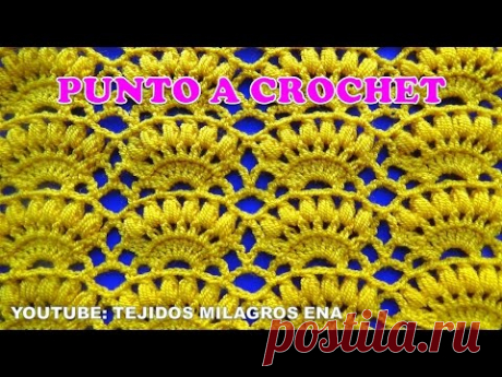 Chal a crochet # 2 tejido en punto pavo real a crochet o ganchillo paso a paso - CHAL crocheting - YouTube