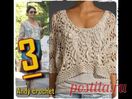 BLUSA EN HORQUILLA Y CROCHET ( PARTE 3 FINAL )Andy crochet