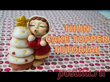 how to make christmas thun cake topper fondant - tutorial pasta di zucchero per torta di Natale