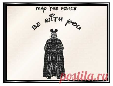 May the force be with you Mickey mouse Darth Vader SVG