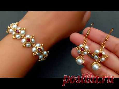 Victorian Jewelry Making//How To Make Pearl Bracelet & Earrings// Useful & Easy