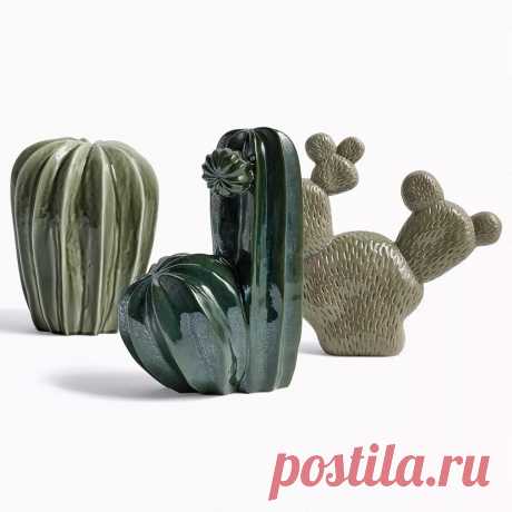 Керамический кактус Cacti Tres 29x10x25 см, бежево-зеленый от (арт. 506305) купить в Москве 🌼 Интернет-магазин DesignBOOM