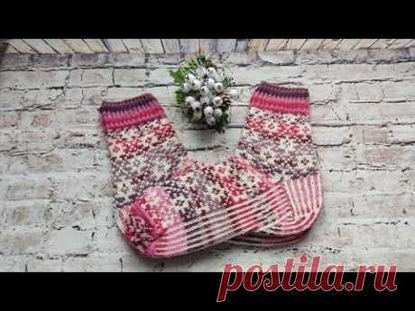 Вязанные носки с жаккардом,часть №2/#вязание#молодой_блогер#вязание носков#