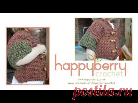 (Crochet) How to crochet a simple cardigan for ages 1-2 years - Part 1/4