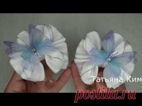 Придумала классные бантики.Бантики из репсовой ленты.Bows to School. Bow. Diy bows. Tutorial bows.