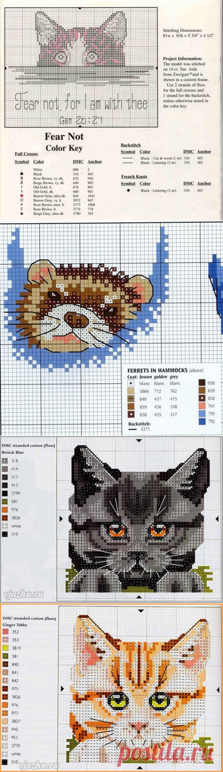 Схема котов на рубашку - Вышивка крестом