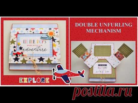 ДВОЙНОЙ РАЗВЕРТЫВАЮЩИЙ МЕХАНИЗМ / POP UP PAGE / SCRAPBOOKING / DOUBLE UNFURLING MECHANISM