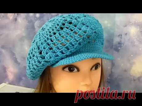 КЕПКА летняя КРЮЧКОМ. Кепка крючком размер 45-60. Keppie crocheted.