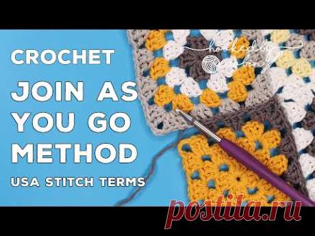 How to Crochet the Join As You Go (JAYG) Method | Granny Square Joining | How to Join