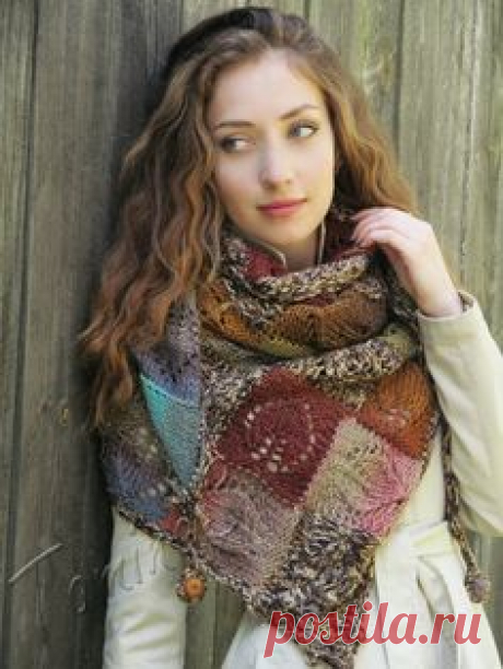 Knit shawl "Marshy woodlands" (knitted shawl, handmade wrap…