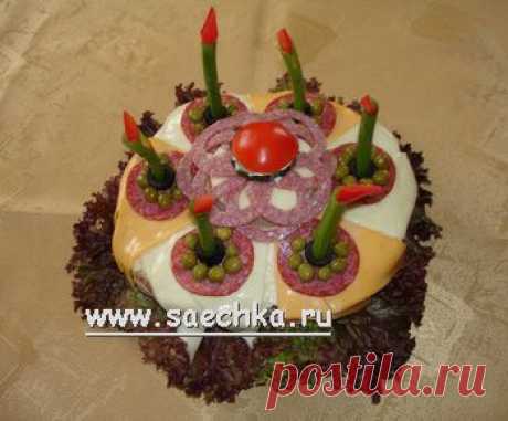 Торт Праздничный со &quot;свечками&quot; | рецепты на Saechka.Ru