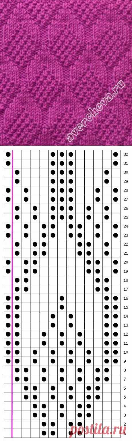 Узор 711 | каталог вязаных спицами узоров