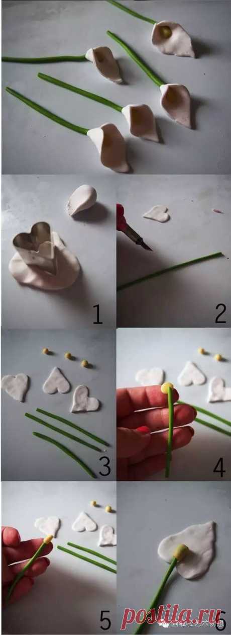 How to make polymer clay calla lily necklace - Art & Craft Ideas